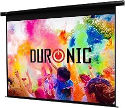 Duronic Projector Screen EPS60 /43 Electric Projection Screen 60 Inch for Home Cinema School Office 4:3 Ratio Matt White Wall Ceiling Mountable HD 3D UHD 4K