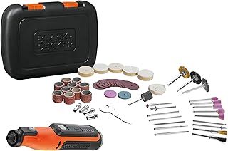 BLACK+DECKER BCRT8IK-XJ 7,2V Rotary Tool with 52 Accessories and A KITBOX, 7.2 W, Black/Orange