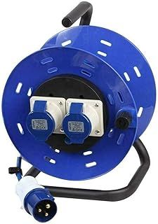 Pro Elec PEL00956 240V 2-Gang Extension Reel, 16A, 25 m, Blue