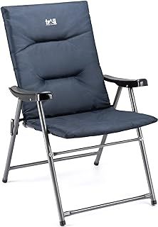 Trail Monarch Folding Camping Chair Padded High Back Outdoor Garden Armchair Seat (Blue & Black)