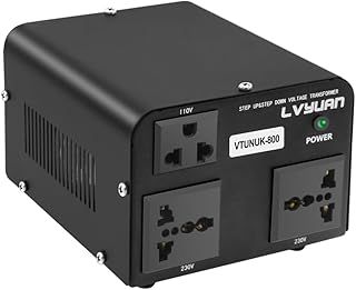 LVYUAN 800VA Voltage Transformer 220V to 110V Step Down Step Up Power Converter UK to US Dual 220V Outlets and 110V Outlets