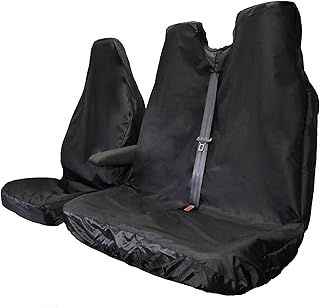 Heavy Duty Waterproof Van Seat Covers - BLACK - Fits Most Vans - Single & Double