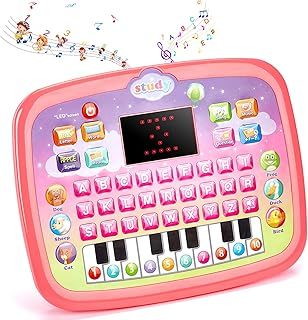 Toddler Toys for 2 Year Old Girls and Boys Education learning Computer Toys for 2 Year Olds Tablets Toys Presents for 1-4 Year Old Girls Presents Toys for 1 Year Old Girls Stocking Filler, Pink