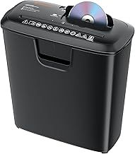 Paper Shredder for Home Use, 8-Sheet StripCut Home Office Shredder, CD/Credit Card Shredder Machine with Overheat Protection, 13 Litres Wastebasket, Black (S120-C)