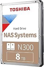Toshiba 8TB N300 Internal Hard Drive – NAS 3.5 Inch SATA HDD Supports Up to 8 Drive Bays Designed for 24/7 NAS Systems, New Generation (HDWG480UZSVA)