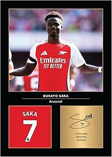 Icons Wall Art Bukayo Saka Signed A4 Printed Photo Picture Display Gift For Arsenal Fans Digitally Reproduced Signature Unframed