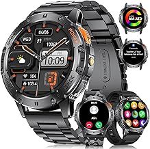 LIGE Military Smart Watch for Men with Bluetooth Call,1.43" AMOLED with LED Flashlight/530mAh,100+ Sports Mode Tactical Fitness Tracker/Heart Rate Sleep Health Monitor/IP68 Waterproof for Android iOS