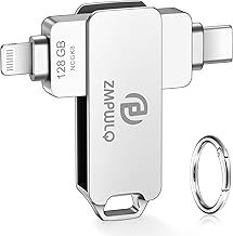 128GB Apple MFi Certified iPhone Photo Stick-External Storage & Photo Backup for iPhone,iPad,USB Flash Drive for Photos,Videos,Contacts,iPhone Memory & Thumb Drive for iPad External Storage