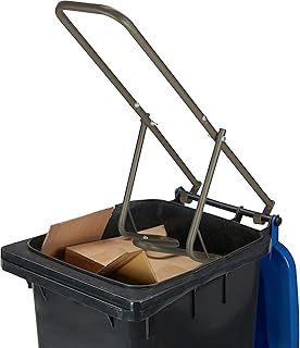Relaxdays Rubbish Press for Wheelie Bins, Household Waste Compressor, Manual, Recycling Compactor, Steel, Brown, 41 x 35 x 95 cm