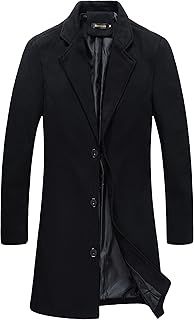 Benibos Mens Trench Coat Slim Fit Notched Collar Overcoat