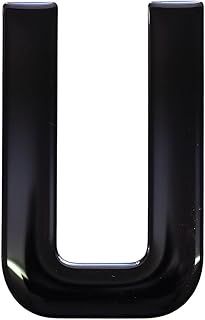 3D Resin/Gel Domed Self Adhesive Number Plate Letter 'U' (Black)