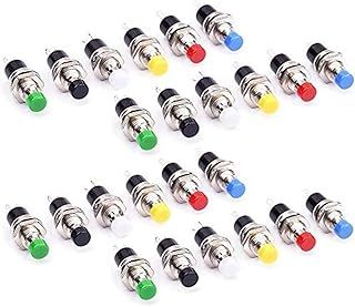 GTIWUNG 24Pcs 1A 250V AC 2Pins SPST Momentary Mini Push Button Switch Normal Open, Mini Momentary Push Button Switch 7mm for Arduino DIY