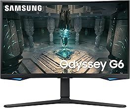 Samsung Odyssey G6 LS27BG650EUXXU 27" Curved Smart Gaming Monitor with Speakers - QHD 2560x1440, 240Hz, 1ms, Speakers, HDMI 2.1, Full Smart Platform, Freesync Premium Pro, Height Adjust