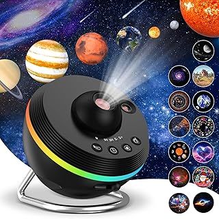 ALLOMN Galaxy Projector for Bedroom - Planetarium Star Projector with 13 Film Discs & 6 RGB Light Effects, Starry Sky Night Light with Timer