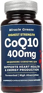 CoQ10 400mg - Highest Strength Ubiquinone Coenzyme Q10 | Powerful Antioxidant for Heart and Vascular Health, Essential for Energy Production | 60 Capsules - 2 Month Supply | Made in The UK
