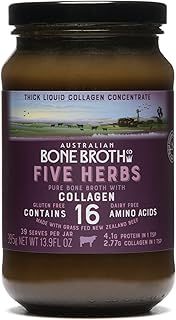 ABBCo Five Herb Beef Bone Broth Concentrate with Italian Herbs – Premium Grass-Fed Beef Bone Broth for Keto Diet, Halal, Nutritional Beverage & Flavor Boost - Zero Sugar