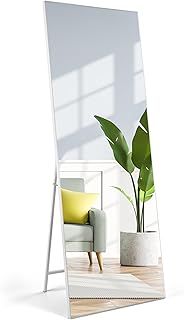PETAFLOP 165x60cm Full Length Mirrors, White Free Standing Mirror Suitable for Wall Mounting or Floor Display in Bedrooms, Living Rooms, and Commercial Settings