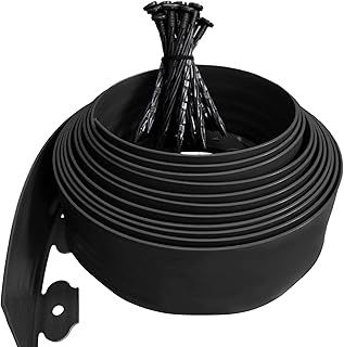 Flexible Garden Edging Border 10m, 10cm High Plastic Edging for Lawns & Gardens, Heavy-Duty Lawn Edging Strip with 30pcs Stakes, Durable Landscape Border Edging, Professional Landscape Dividers