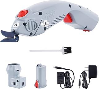 MXBAOHENG WBT-1 Electric Fabric Cutter 3.6V Rechargeable 0-8mm Electric Scissors for Cutting Fabric/Carpet/Leather/Rubber/Paperboard (One Battery & A Cutter Head)