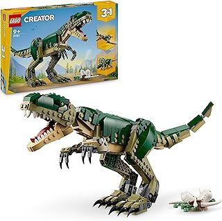 LEGO Creator 3in1 T. rex to Triceratops to Pterodactyl Toys, Dinosaur Figures for 9 Plus Year Old Boys & Girls, Posable Dino Toy Model Building Set, Birthday Gift Idea for Kids 31151