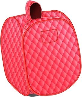 F Fityle Portable Personal Steam Sauna SPA 72x84cm Steam Sauna Tent Foldable Full Body Steam Sauna with Hood for Home Hotel Outdoor Relaxation, Red