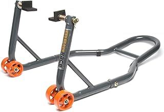 Motorcycle Rear Paddock Stand with L-Adapters in Grey/Orange