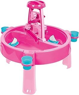 Dolu Kids 3-in-1 Sand & Water Pit with Drawing Table Outdoor Toys Garden Multi function Play Desk Colouring (Pink)