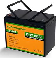 ECO-WORTHY LiFePO4 Battery 100AH 12.8V with Low Temperature Protection,100A BMS,4000-15000 Deep Cycles Battery,for RVs,Boats,Campervan,Backup Power,Home Energy Storage