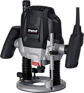 Trend T7 1/2 Inch Variable Speed Workshop Router and Kitbox, Perfect for Kitchen Fitting, Worktop Joints & Timber Profiling, 2100W, 240V, Black, T7EK