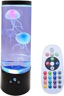 Bluecaps Jelly Fish Lava Lamp Aquarium Sensory Lamp for All Ages, Remote controled USB Table Lamp
