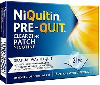 NiQuitin Nicotine Patch - Pre-Quit Patch - 21 mg - 7 Clear Nicotine Patches 1 Week Kit - Stop Smoking Aid - Invisible Nicotine Patches - Gradually Quit Smoking