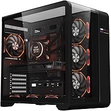 iONZ KZ-36T Arc PC Gaming, Office M-ATX Case, Tempered Glass - Front I/O USB Type-C with Anodised Aluminium | Dual Chamber - Silver