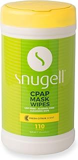 Citrus Scented CPAP Mask Wipes – 110 Count – 100% Soft Cotton, Lint-Free, Alcohol-Free – Skin-Safe Formula with Aloe Vera – Easy-Open Canister for Cleaning CPAP Masks, Tubes, and Devices