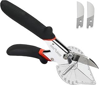 FLORA GUARD Miter Shears - 45 to 135 Degree Multi Angle Trim Cutter, Gasket Shear for Cutting Soft Wood, Plastic, PVC and More, Including 2 Spare Blades (JDJ)