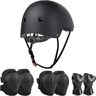 Jim's Store Kids Bike Helmet for 3-10 years old Helmet and Knee Pads Set Adjustable Elbow &Wrist Pads Protective Gear Set for Skateboard Scooter Cycling Roller Skating Boys Girls