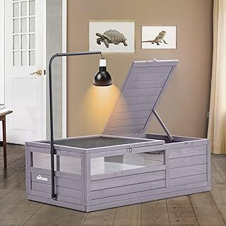 Aivituvin Tortoise House Wooden Tortoise Enclosures, Indoor Habitat Outdoor Reptile Cage -Upgrade Version