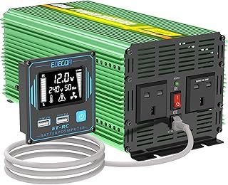 EDECOA 3000w Pro Power Inverter 12v to 240v Motorhome Voltage Converter 6000 Watts Peak, New Remote Controller with LCD Screen and 4.2A Dual USB Ports