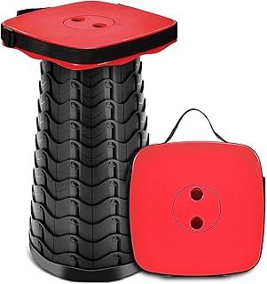 LUXJET Collapsible Stool Portable Load Capacity 484 LB for Camping Fishing Hiking BBQ Outdoors Indoors Kitchen, Lightweight Retractable Plastic Foldable Camping Stool