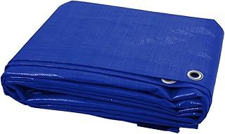 3 x 3 m Blue Tarpaulin Waterproof Tarp Sheet Cover, Groundsheet - Waterproof, Weatherproof, Frost-Resistant, UV Protection, Universal, Multipurpose, Reinforced Eyelets