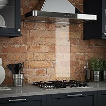 Waterstone Clear Glass Kitchen Splashback Splatter Screen Pre Drilled Holes Wall Hanging Fixings Included (60 x 70cm) - 7 Sizes