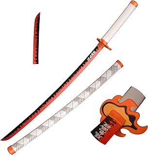 Skyward Blade Anime Sword Cosplay Wooden Rengoku Kyoujurou Samurai Sword, Toys for Children, Anime Fan, The Special Knife of White Katana Knife