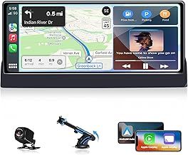 【Unique Bracket】10.26" Wireless Apple Carplay Screen Car Play & Android Auto Touch Screen Car Tablet pro max 2025 with 1080P Reversing Camera with Mirror Link, Voice Control, Navigation, Bluetooth