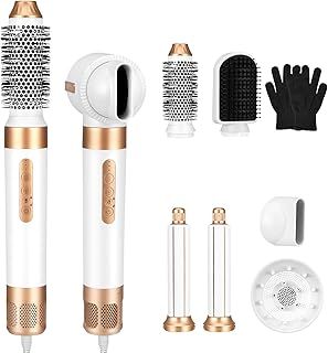 7 in 1 Hot Air Styler, Hair Dryer Brush for Hair Styling, Auto Hair Hairstyler, [110000 RPM] High-Speed Ionic Hot Hair Dryer for Volumizing, Curling, Straightening,All Hair Types,3 Speeds&Temp