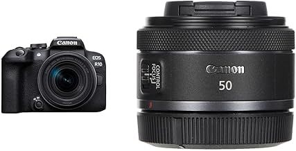 Canon EOS R10 + RF-S 18-150mm - A Mirrorless EOS-R camera that’s perfect for creative exploration & RF 50 mm F1.8 STM Lens, Compact and Lightweight, Fast F1.8 Aperture