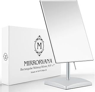 Large Free Standing Mirror for Bathroom Countertop, Dressing Table, Desk and Bedroom Vanity - True Frameless Face Mirror For Makeup and Shaving - 25 x 18cm
