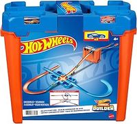 Hot Wheels Track Builder Deluxe Stunt Box, Over 5 metres Track Builder System, Head-to-Head Stunt Tracks with Dual Launchers, Includes 2 Toy Cars, Toys for Ages 6 Years and Up, One Pack, ‎GGP93