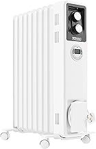 Dimplex ECR20Tie 2kW Portable Eco Radiator, Oil Free Column Heater, Freestanding Electric Heating Unit, Quiet Plug In Lightweight with Adjustable Thermostat & Timer – White, White/Light Grey