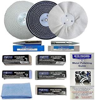 Bench Grinder Metal Polishing Kit Aluminium Alloy Brass Steel 11pc 6" x 1/2"