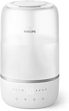 Philips Humidifier, Compact yet Powerful, 3L, Top Fill, Extra High Visible Mist, 250 ml/h, 32H Runtime, Ultra Quiet, Night Light, Smart Scheduler, for Rooms up to 38m2, White (HU1509/00)