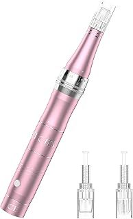 Dermapen Microneedling Pen, PELCAS Professional Cordless Derma Pen Electric Micro Needling Pen Adjustable Speeds with 12pins 36pins Nano Replacement Cartridges for Face and Body